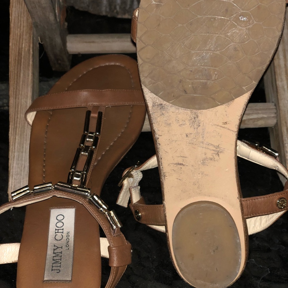 Traded🔥Jimmy Choo 39.5 leather sandals - Picture 4 of 5